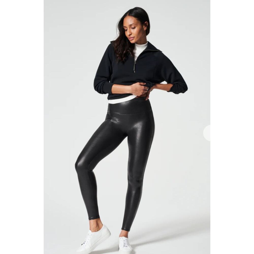 Spanx 1X NWT Faux Leather Leggings Shaping High Rise Sculpt Moto Y2K‎ Athleisure